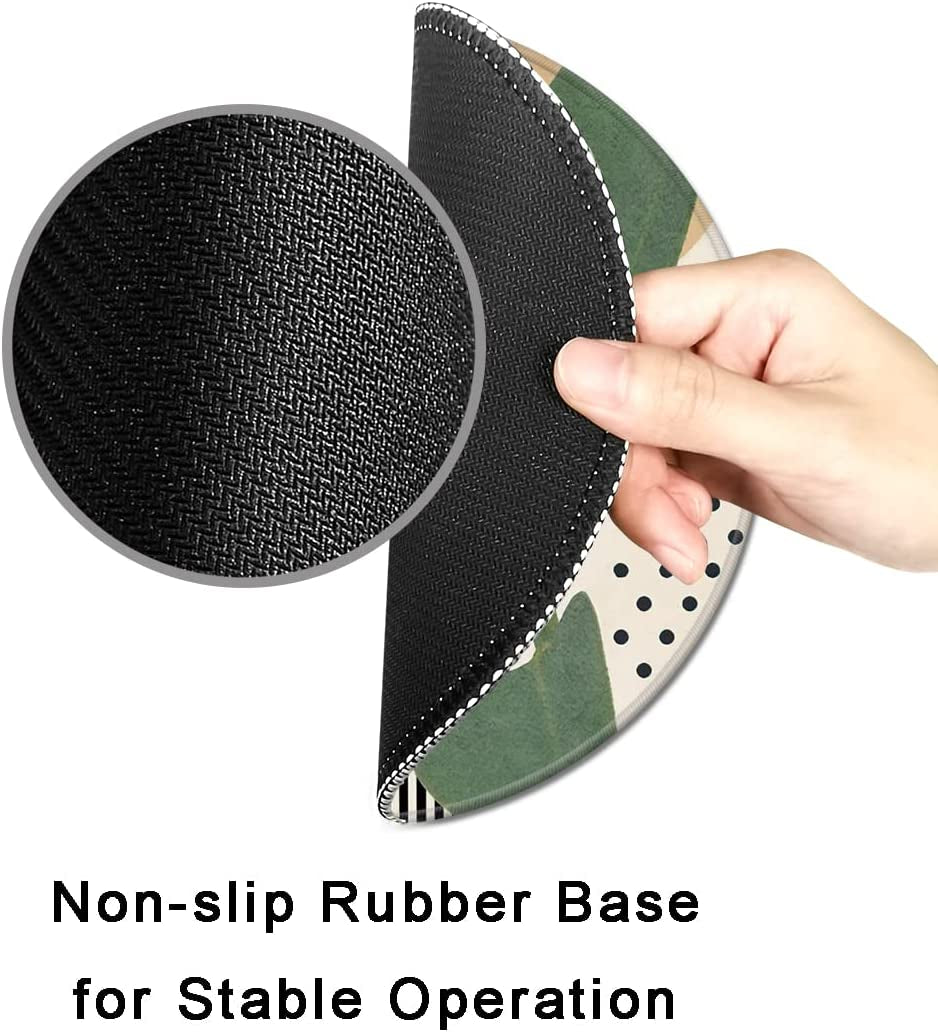 Mouse Pad with Stitched Edge, Premium-Textured Mouse Mat with Waterproof Non-Slip Rubber Base, Cute round Mousepad for Laptop Computer Office Desk Accessories,7.9 X 7.9 Inch,Modern Abstract