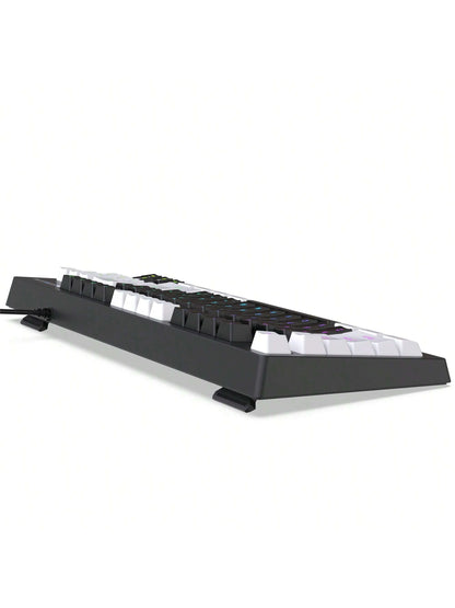 Snpurdiri Snpurdiri Rgb Illuminated, Compact Gaming Keyboard, Usb Cable 87-Key Gaming Keyboard, Led Rainbow Backlit Keyboard, Membrane Keyboard, Suitable for Laptop, Pc Gaming, and Work Keyboard