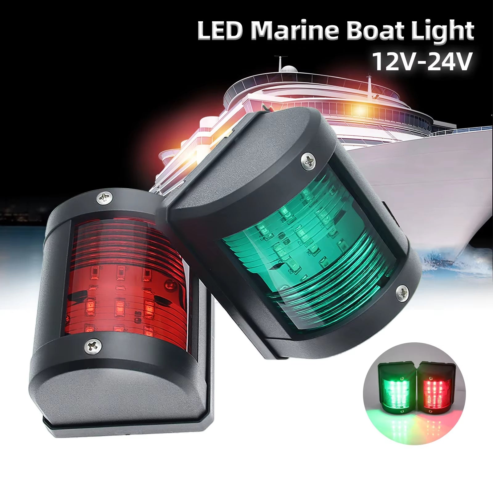 IP66 Waterproof LED Navigation Signal Light Marine Boat Yacht Accessories Marine Navigation Signal Lights 12V/24V