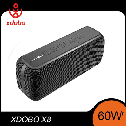 X8 60W Portable Speakers Bluetooth-Compatiable Bass Subwoofer Wireless Waterproof 6600Mah TWS Function Support TF/AUX