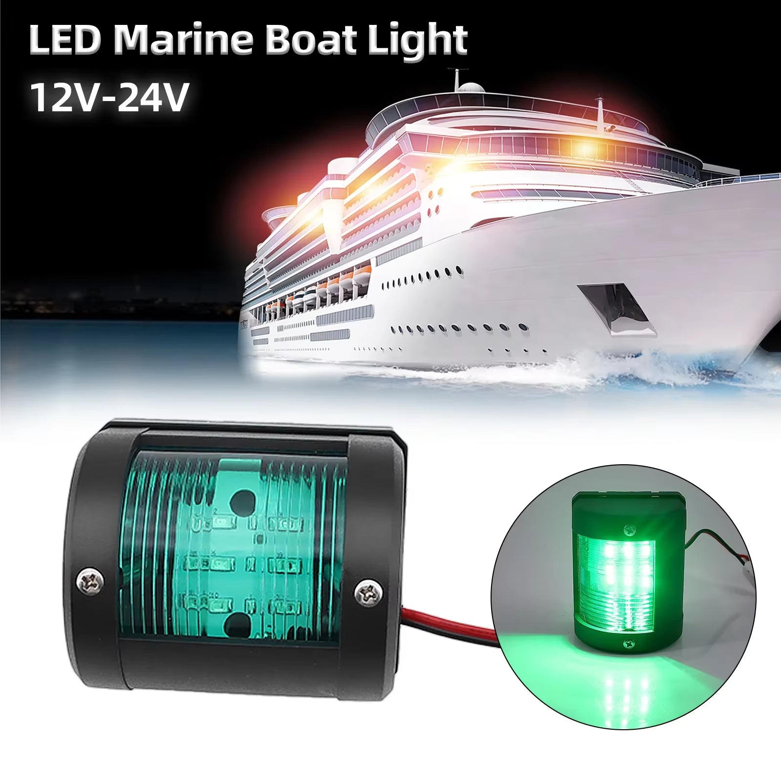IP66 Waterproof LED Navigation Signal Light Marine Boat Yacht Accessories Marine Navigation Signal Lights 12V/24V